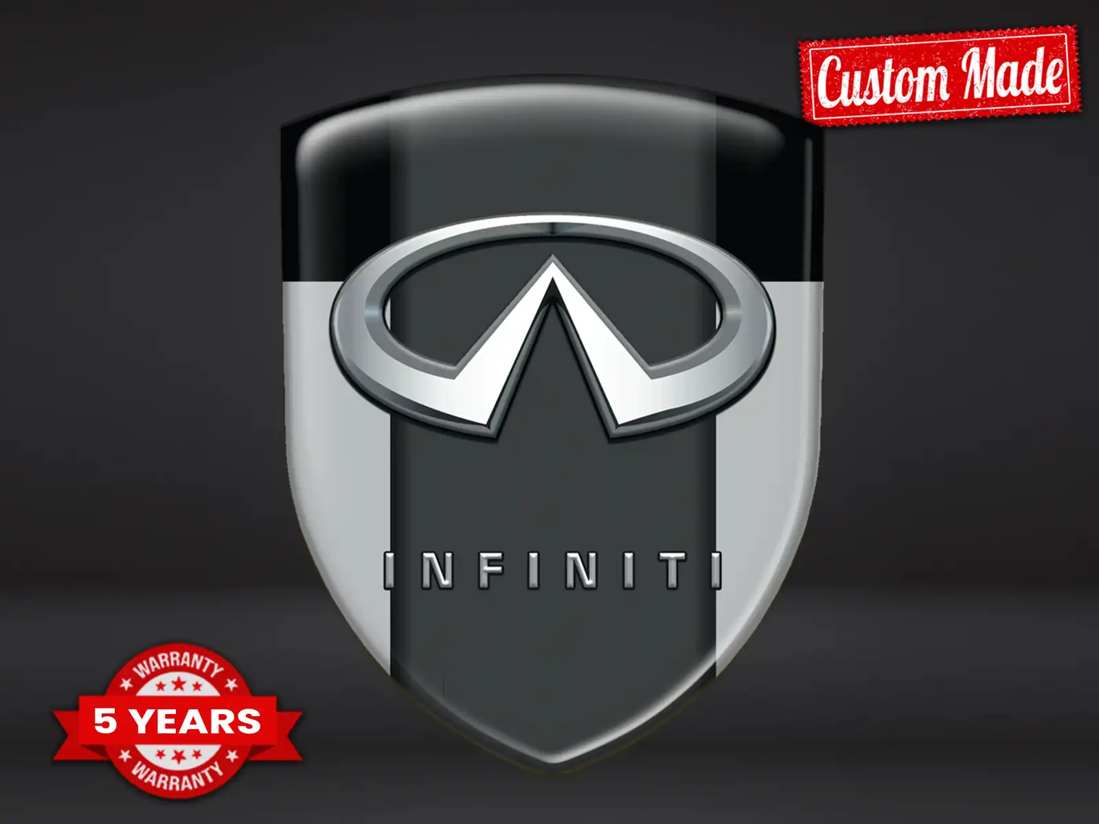 Infiniti Sticker silicone Style Exclusif Badges Dôme Haut de Gamme